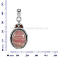 Lovely Garnet And Rhodochrosite Gemstone 925 Solid Silver Pendant